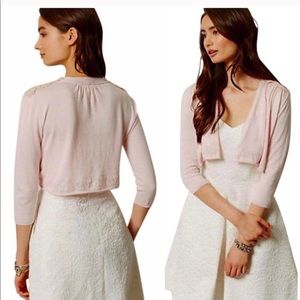 Anthro Knitted & Knotted Pink Shrug